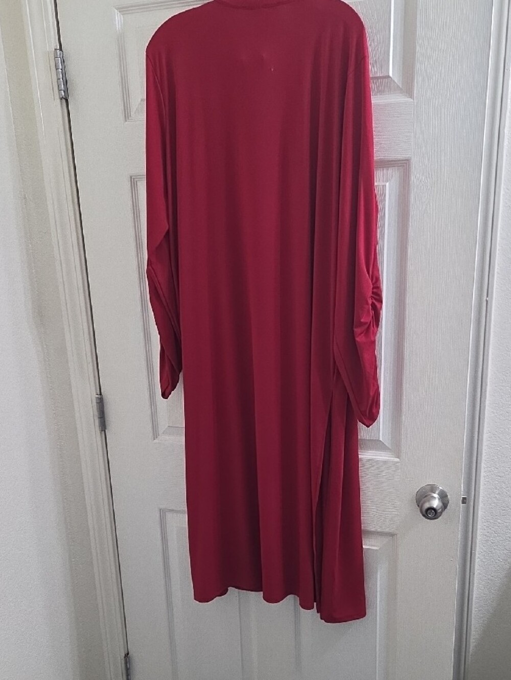 Ashley Stewart Red Open-Front Long Tunic Cardigan - Picture 6 of 7